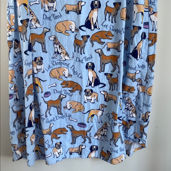 Pajamagram flannel dog print long sleeve 1/4 button up long maxi pajama shirt 1X - Picture 6 of 10
